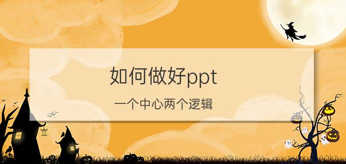 如何做好ppt 一个中心两个逻辑